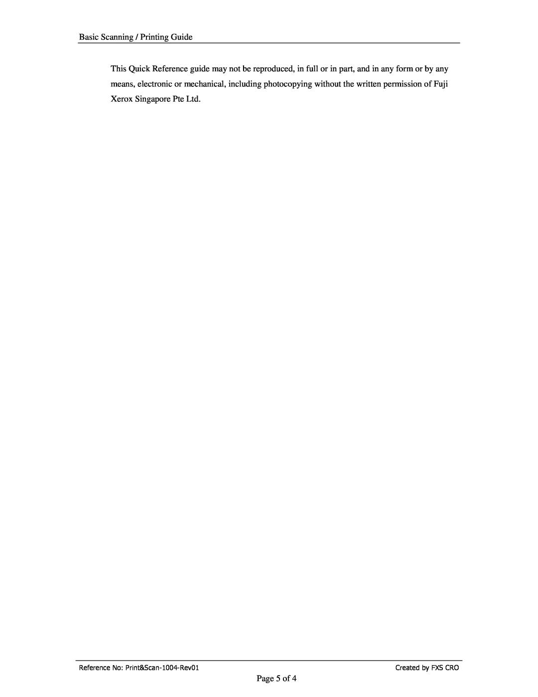Xerox DCC320, DCC240 manual Basic Scanning / Printing Guide, Page 5 of 