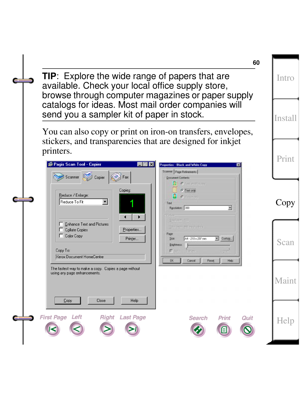 Xerox Document HomeCentre manual Intro Install Print, Copy, Scan Maint, Help 