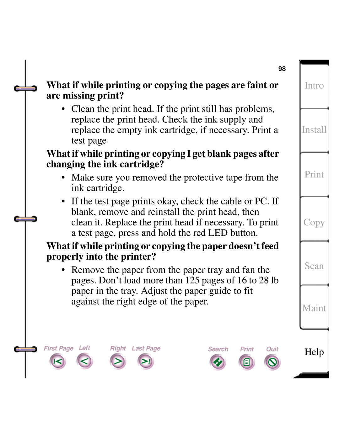 Xerox Document HomeCentre manual Intro Install Print Copy Scan Maint, Help 