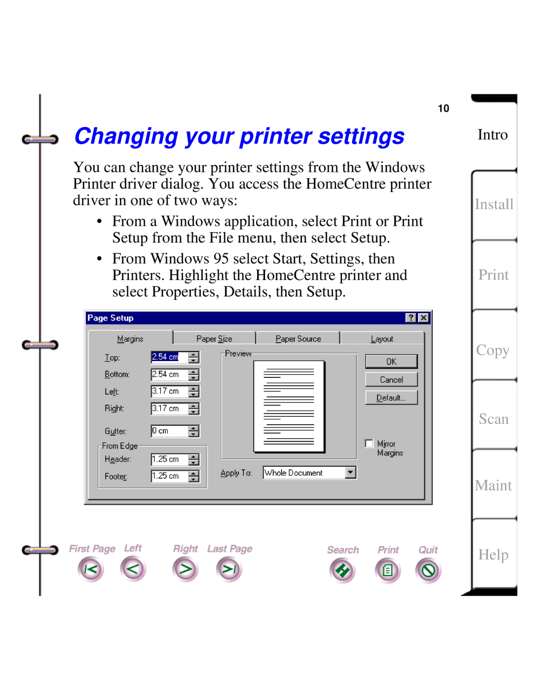 Xerox Document HomeCentre manual Changing your printer settings 