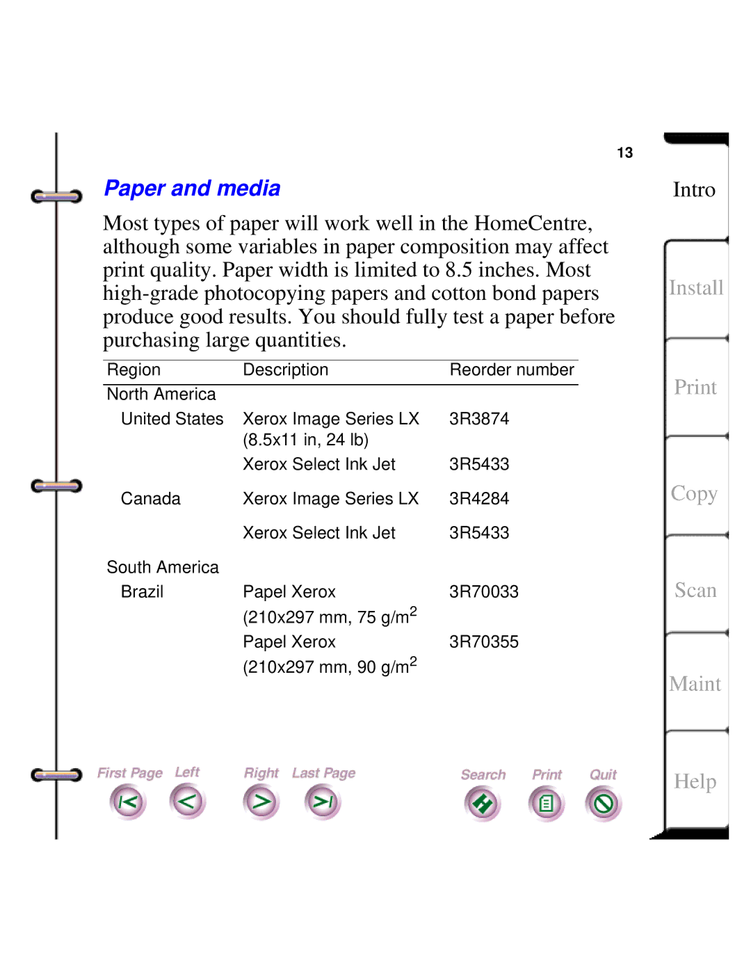 Xerox Document HomeCentre manual Paper and media 