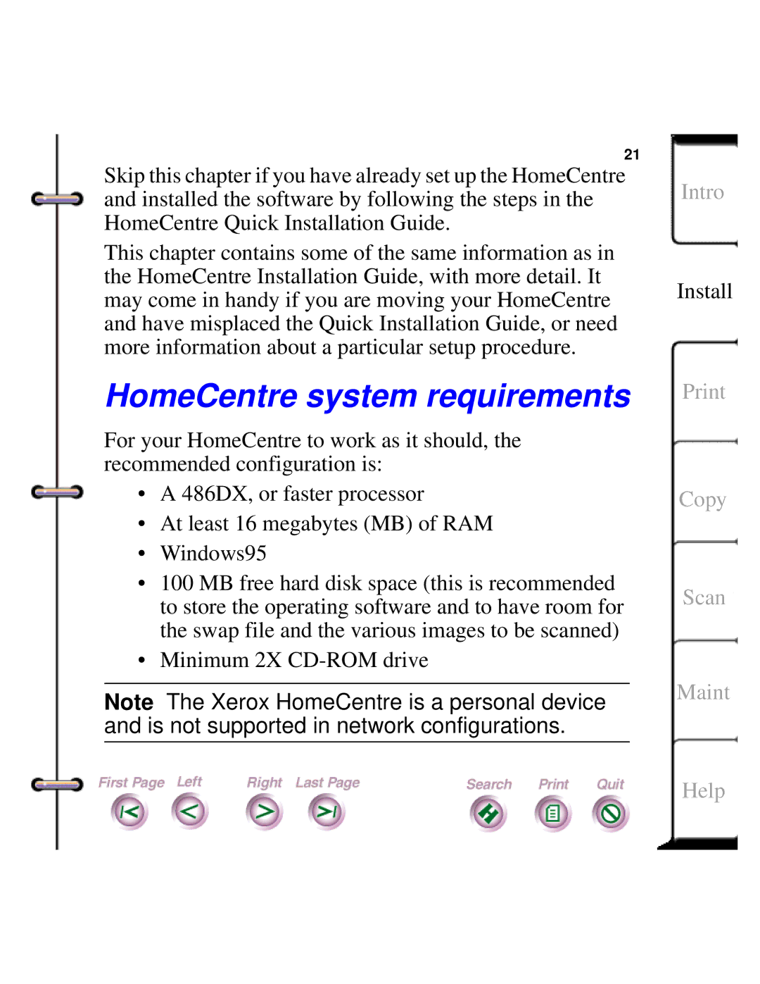 Xerox Document HomeCentre manual HomeCentre system requirements 