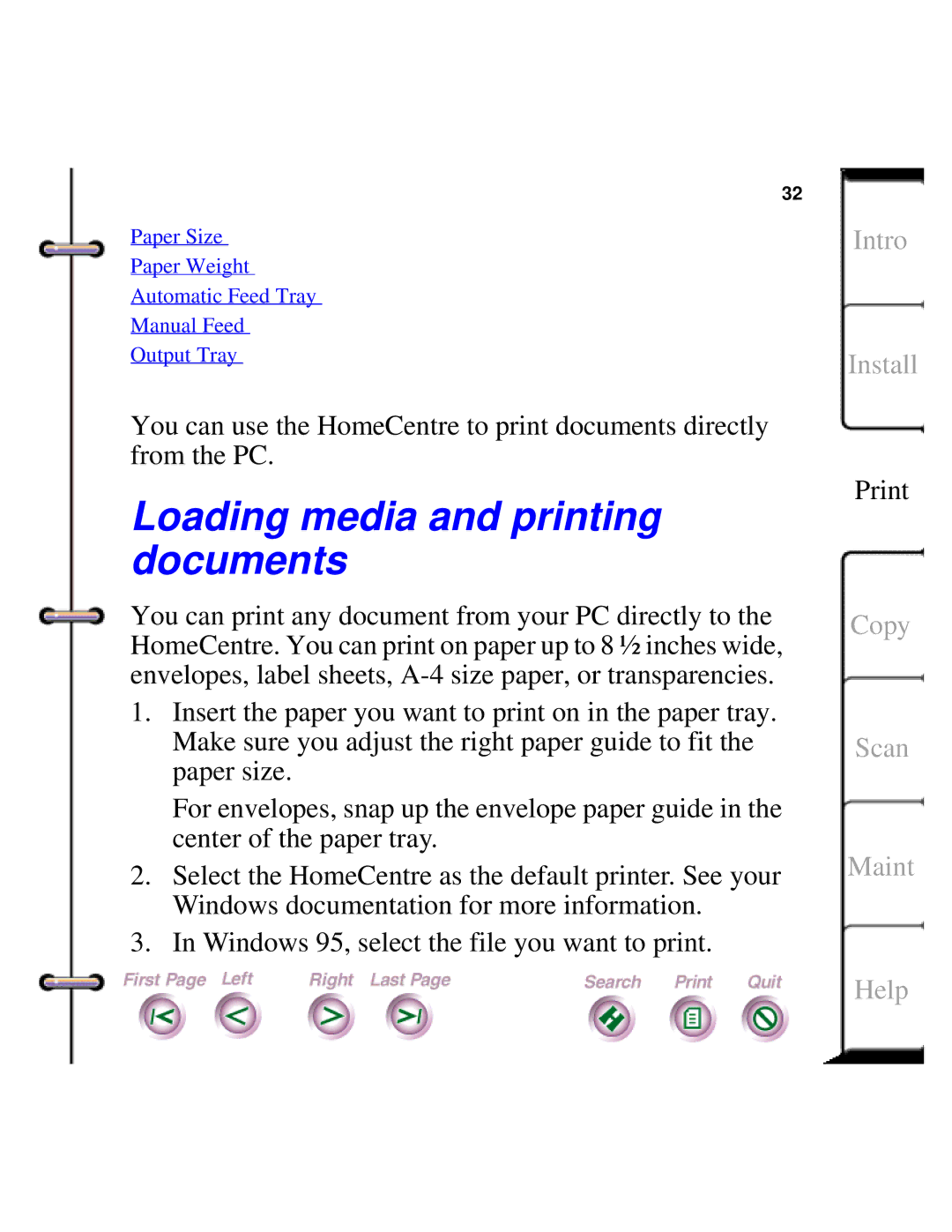 Xerox Document HomeCentre manual Loading media and printing documents 