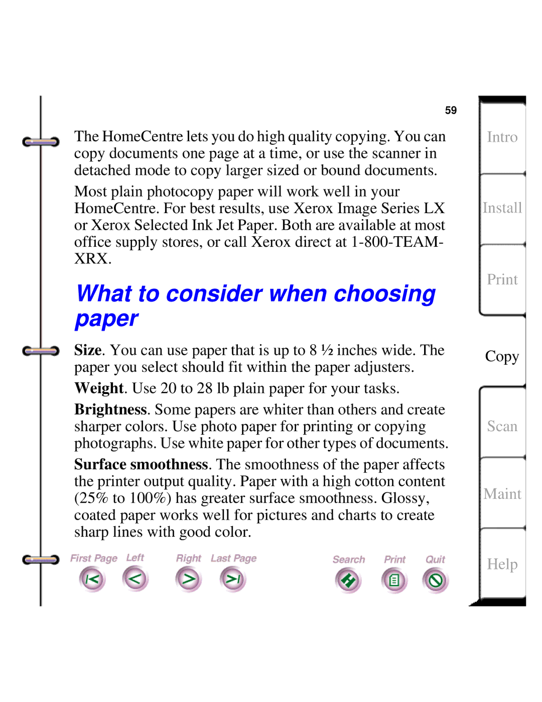 Xerox Document HomeCentre manual What to consider when choosing paper 