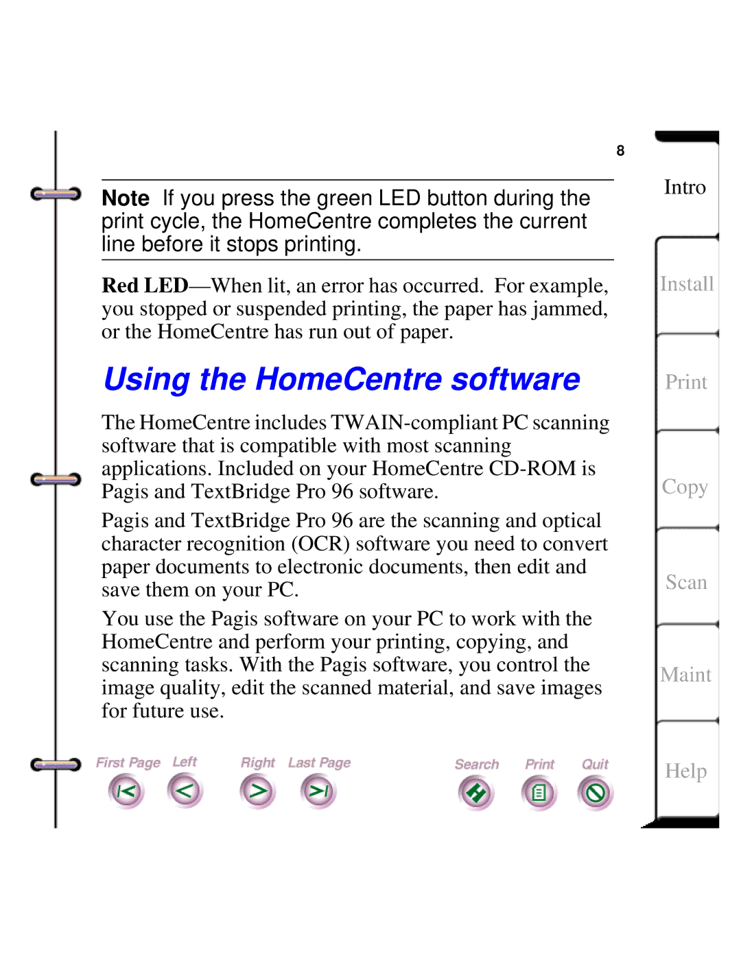 Xerox Document HomeCentre manual Using the HomeCentre software 