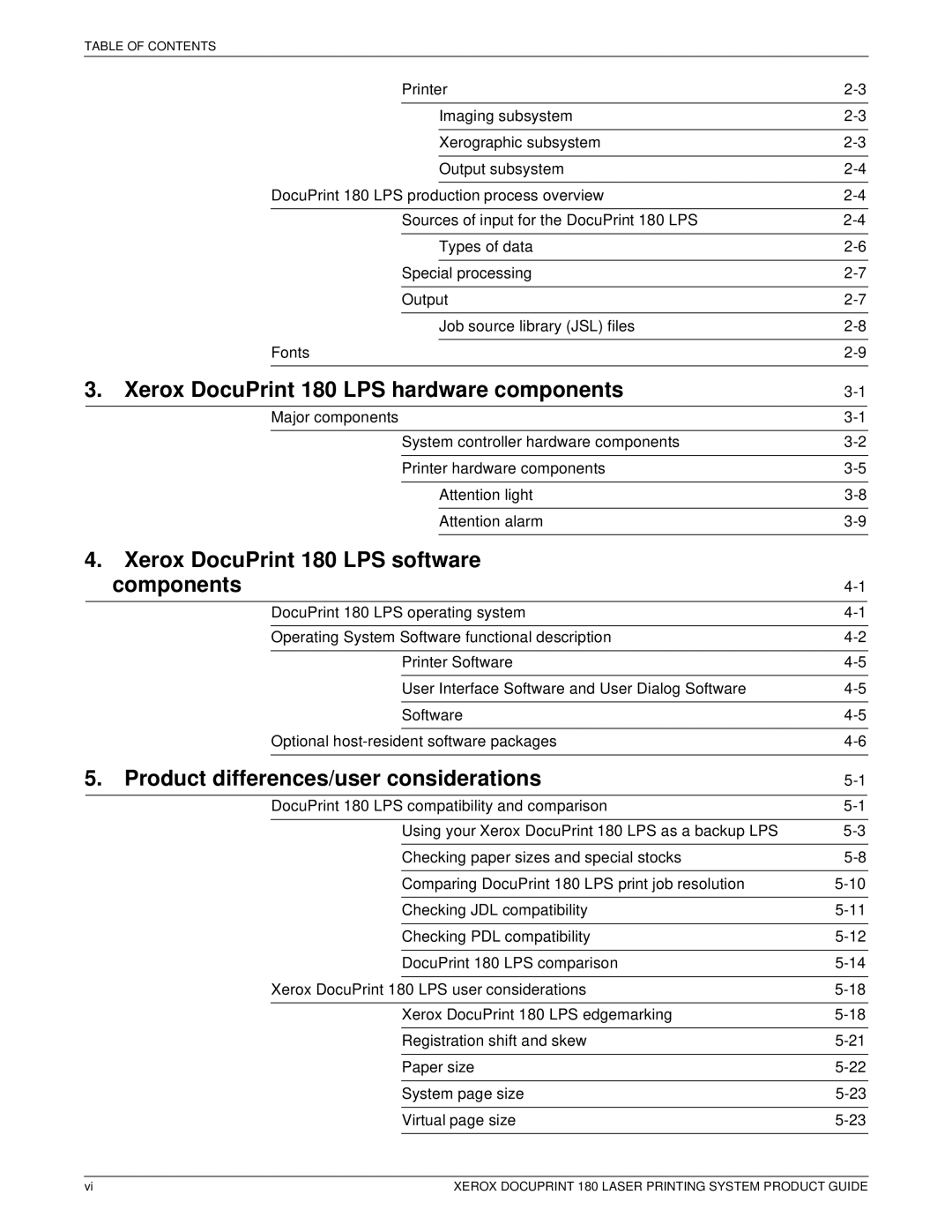 Xerox manual Xerox DocuPrint 180 LPS hardware components, Xerox DocuPrint 180 LPS software Components 