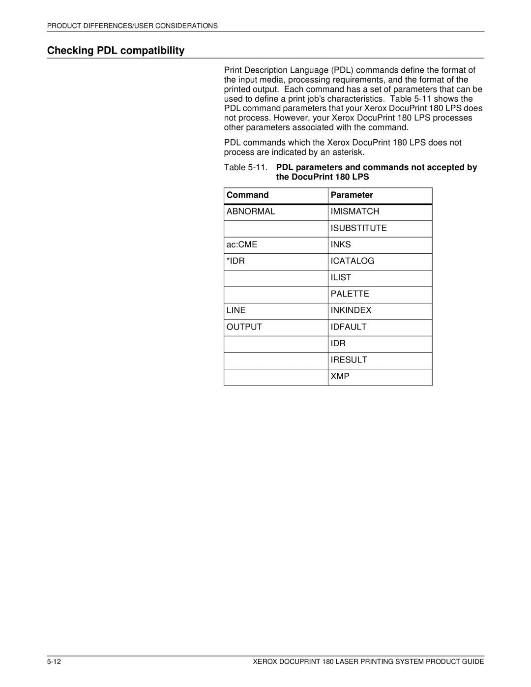 Xerox DocuPrint 180 manual Checking PDL compatibility 