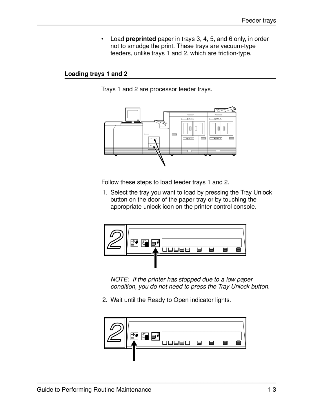 Xerox DocuPrint 96 manual Loading trays 1 