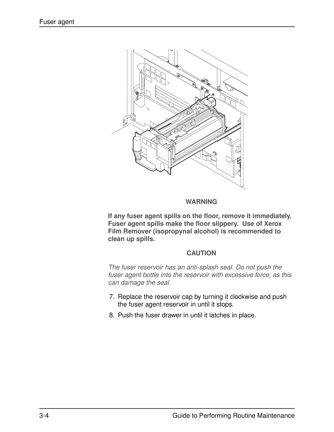 Xerox DocuPrint 96 manual Fuser agent 