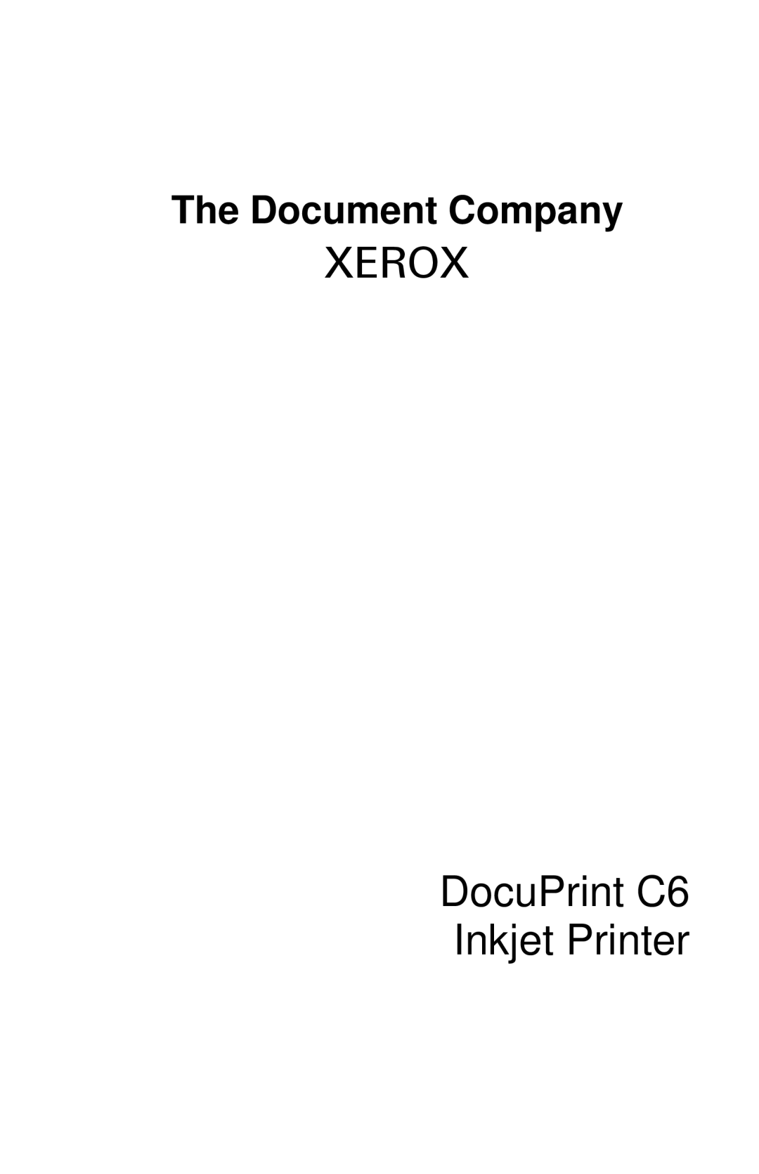 Xerox manual DocuPrint C6 Inkjet Printer 