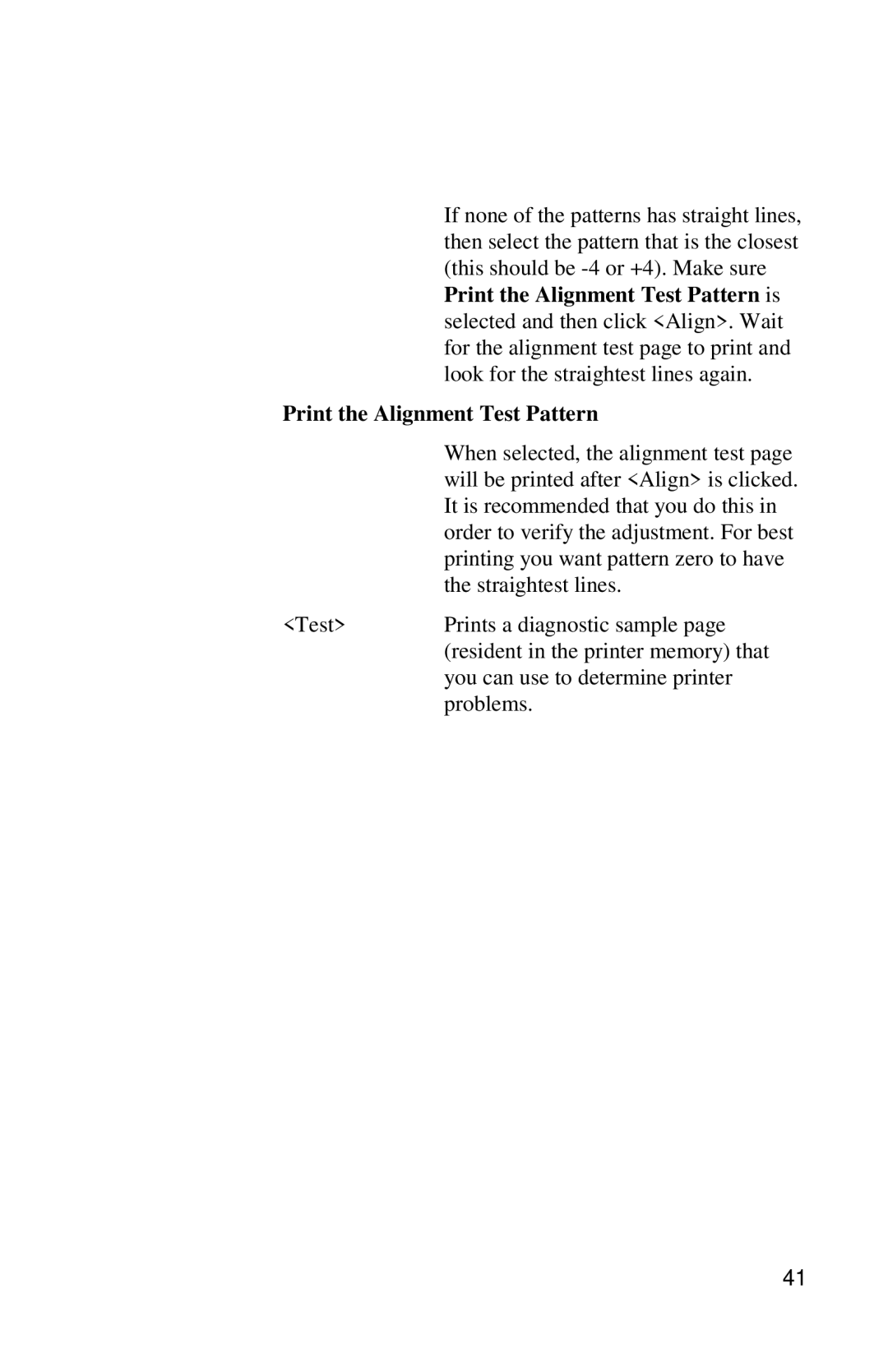 Xerox DocuPrint C6 manual Print the Alignment Test Pattern 