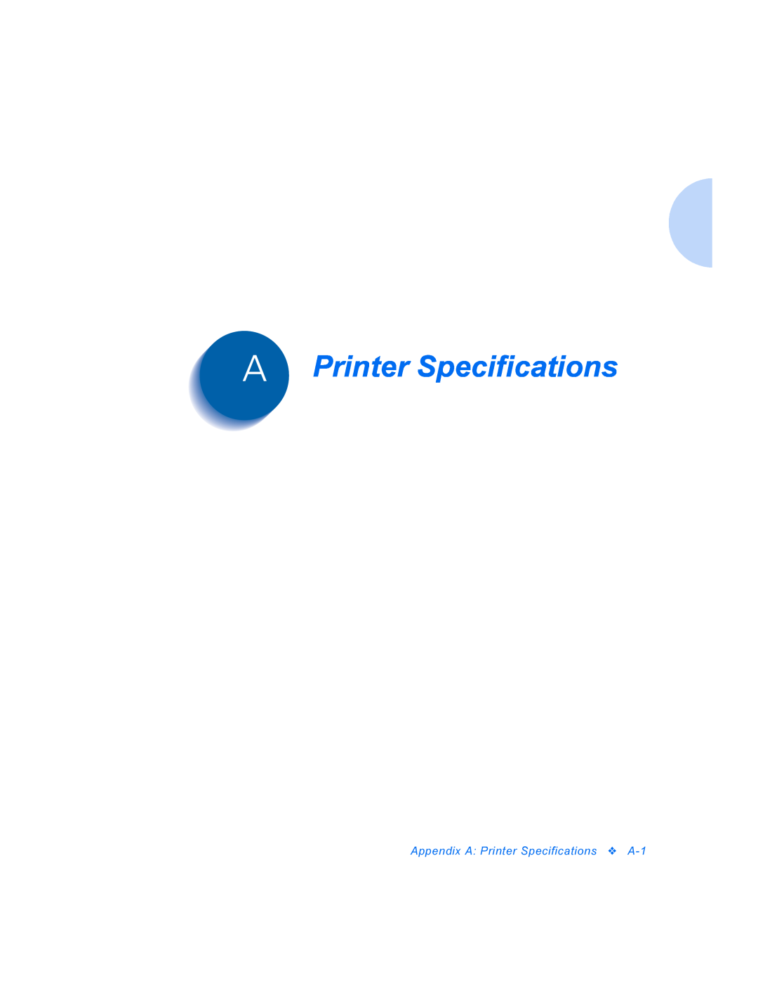 Xerox DocuPrint P8ex manual Appendix A: Printer Specifications 