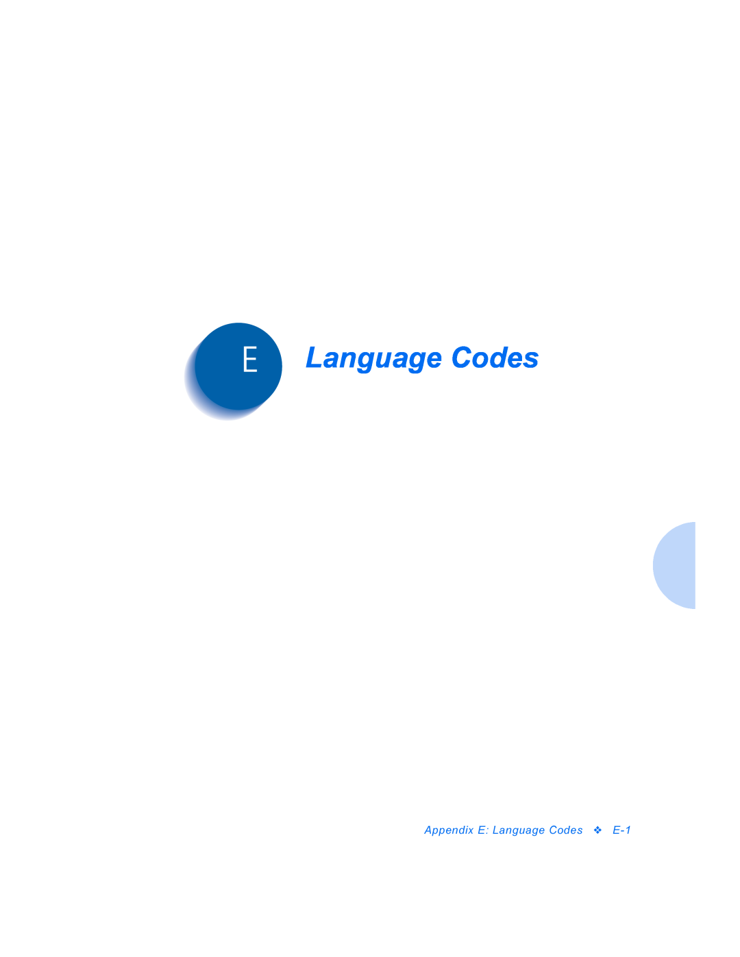 Xerox DocuPrint P8ex manual Appendix E: Language Codes 