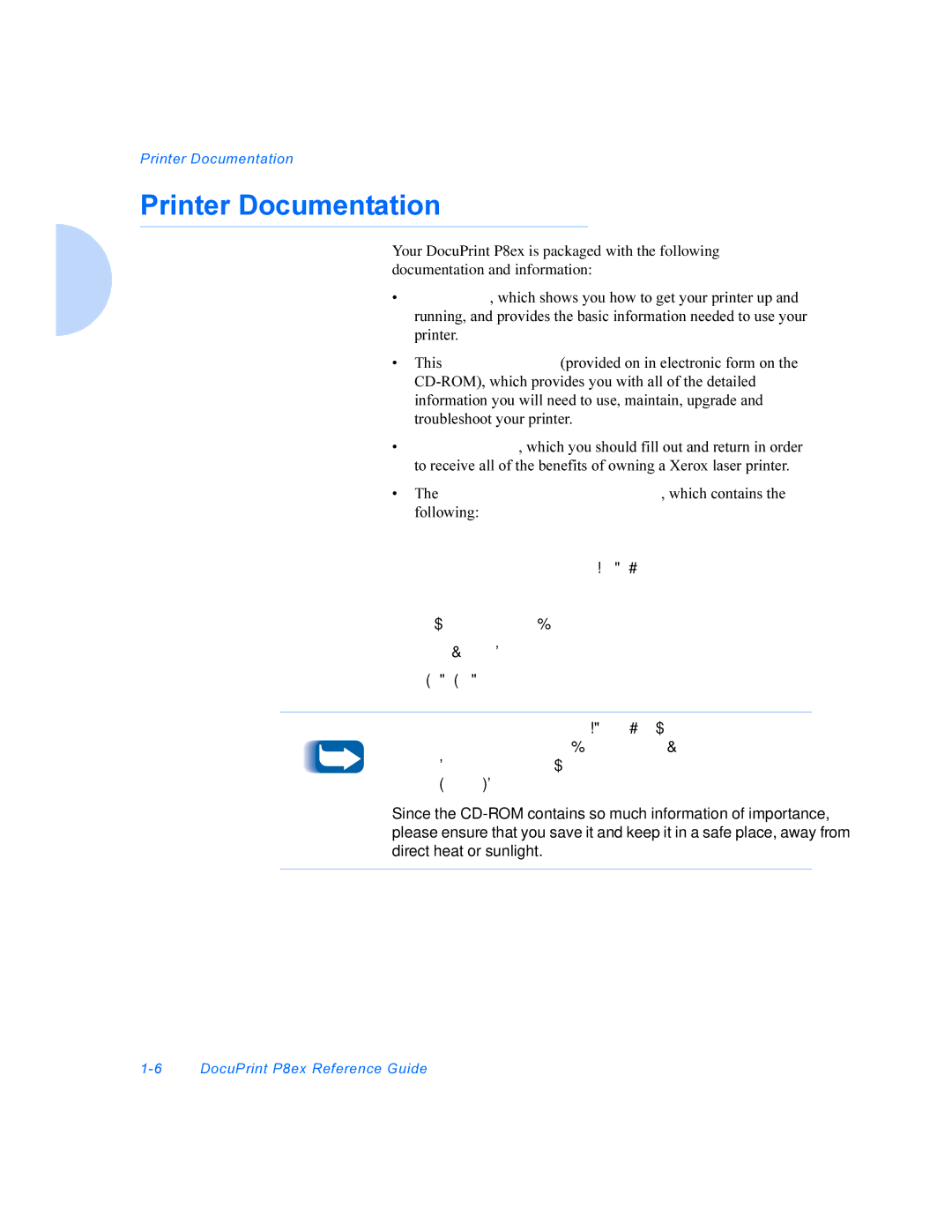 Xerox DocuPrint P8ex manual Printer Documentation 