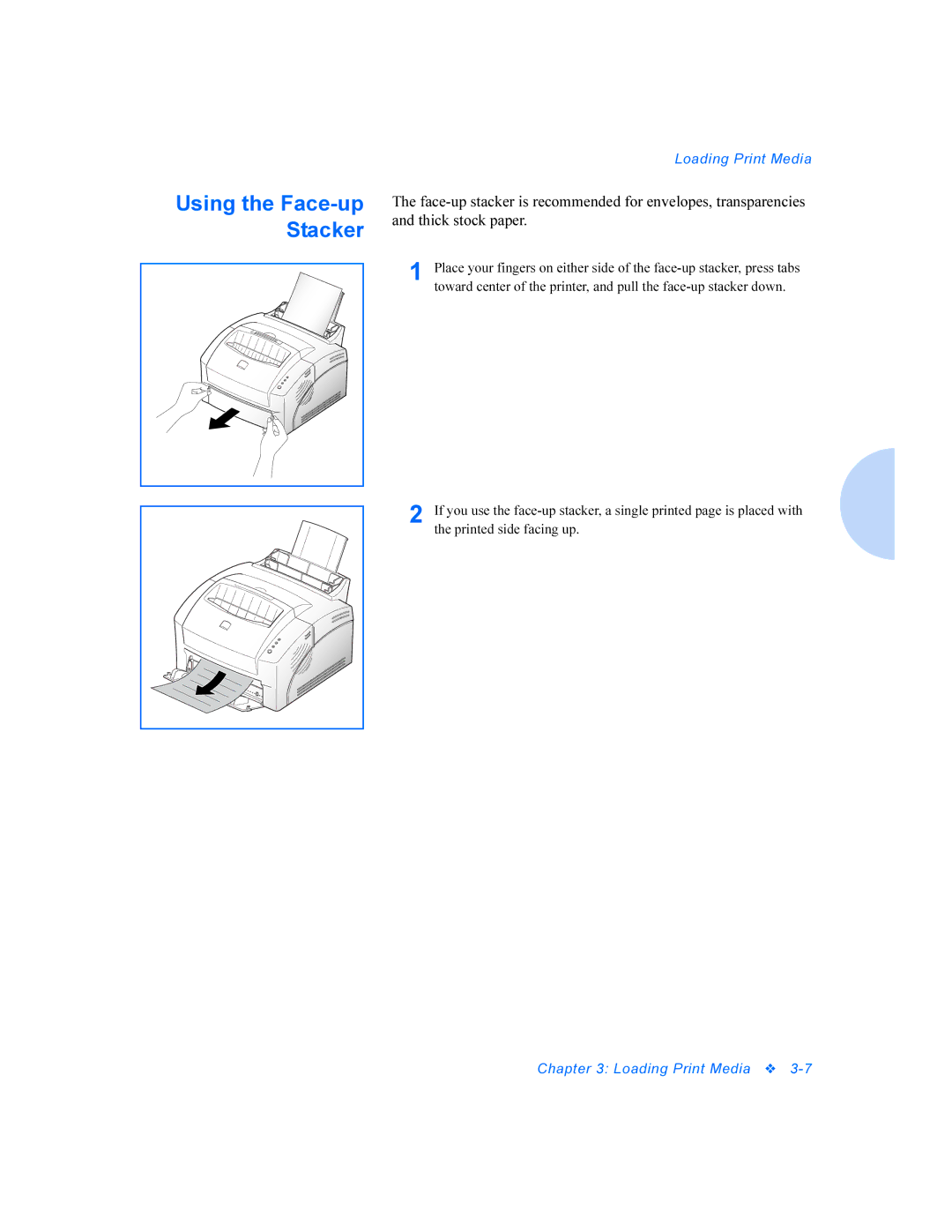 Xerox DocuPrint P8ex manual Using the Face-up Stacker 