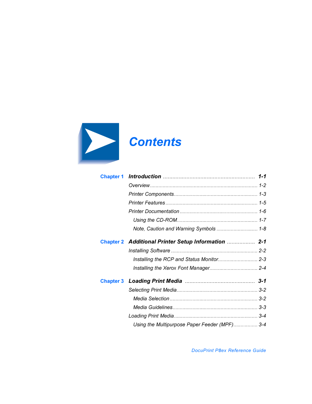 Xerox DocuPrint P8ex manual Contents 