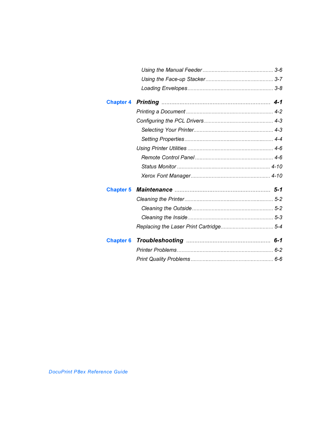 Xerox DocuPrint P8ex manual Troubleshooting 