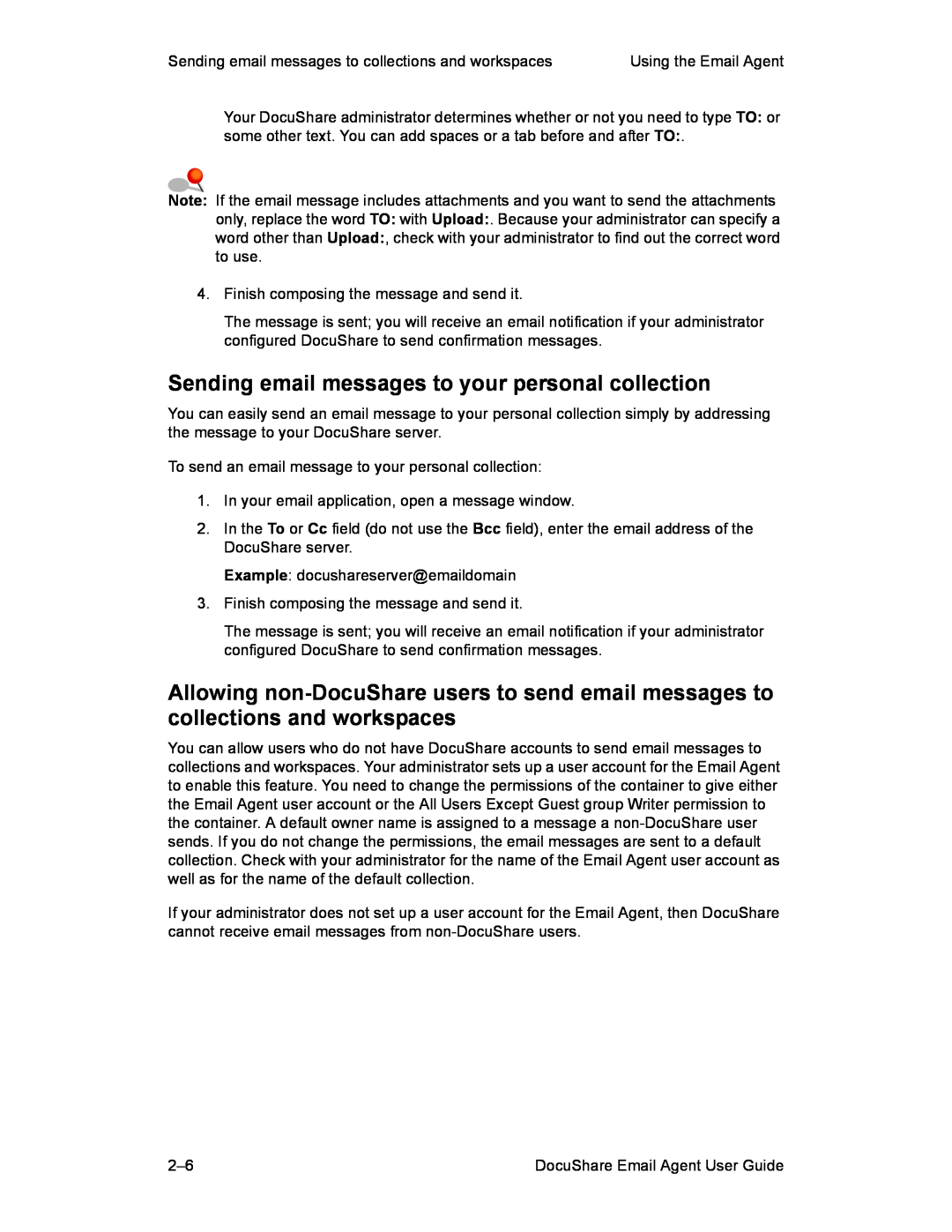 Xerox DocuShare 6.0 manual Using the Email Agent 
