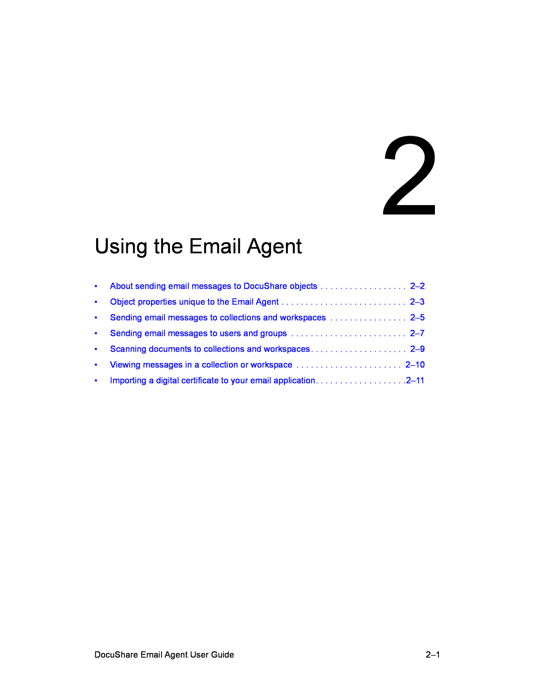 Xerox DocuShare 6.0 manual Using the Email Agent, DocuShare Email Agent User Guide 