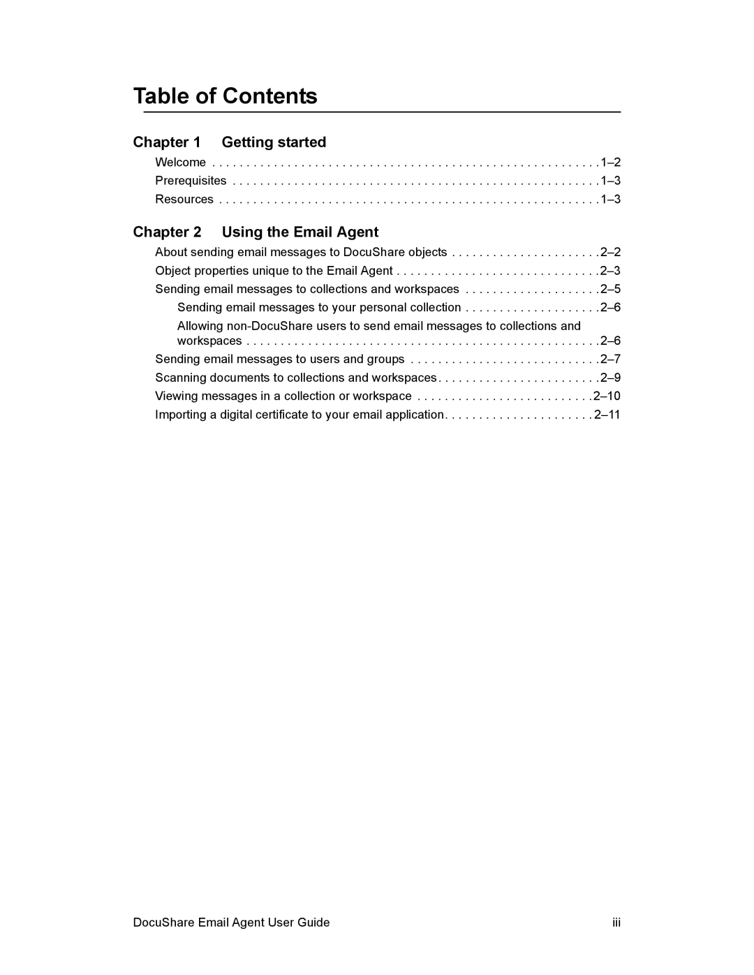 Xerox DocuShare 6.0 manual Table of Contents 