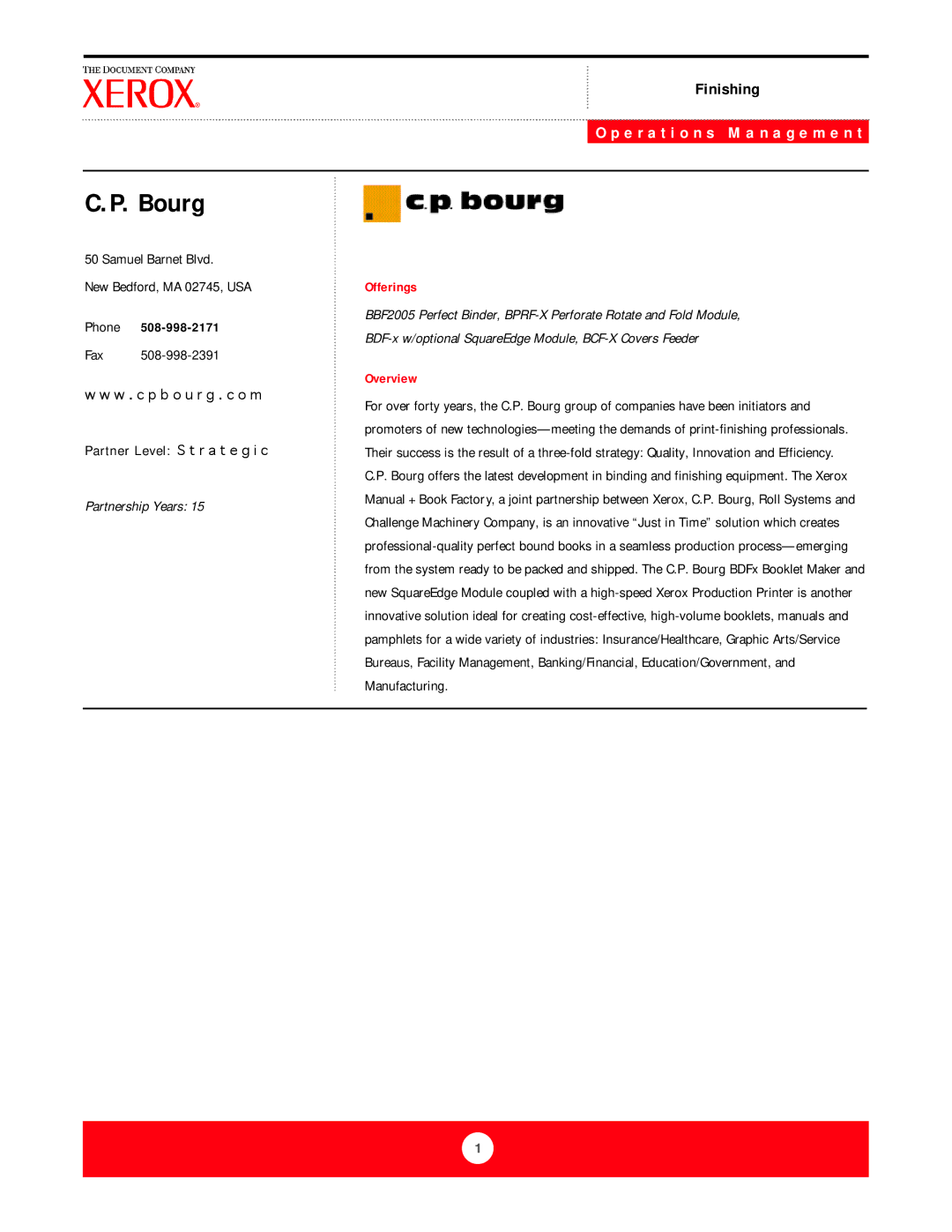 Xerox DST2-NL manual Bourg, Offerings 