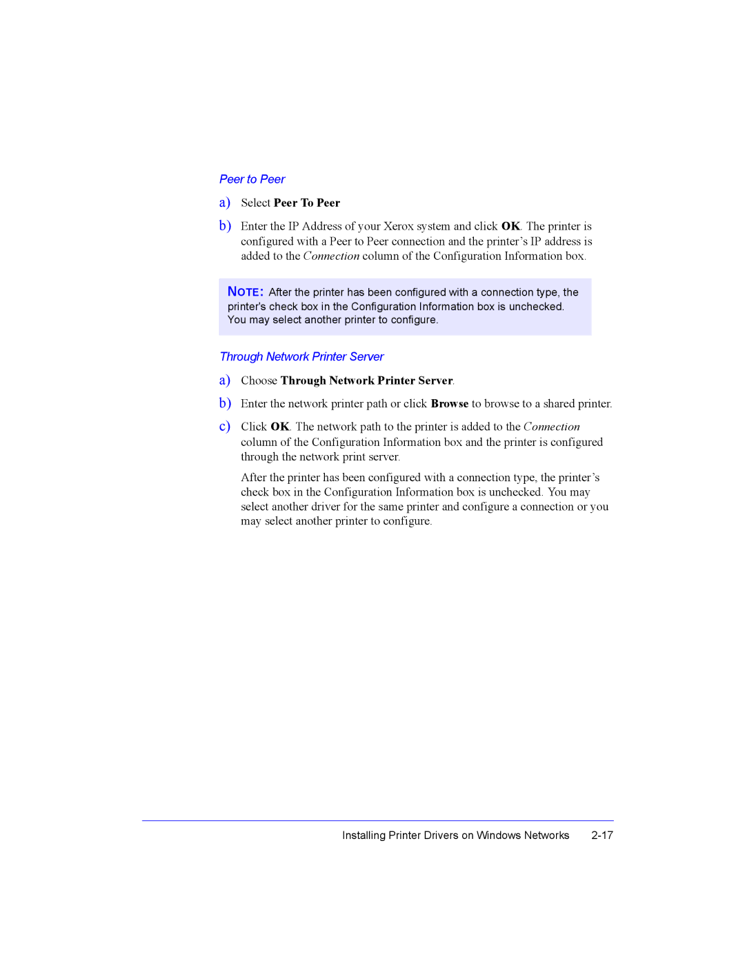 Xerox Fax Machine manual Choose Through Network Printer Server 