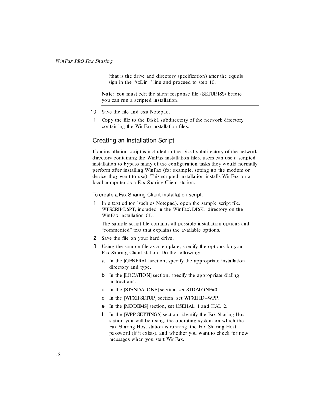 Xerox Fax Sharing manual Creating an Installation Script 