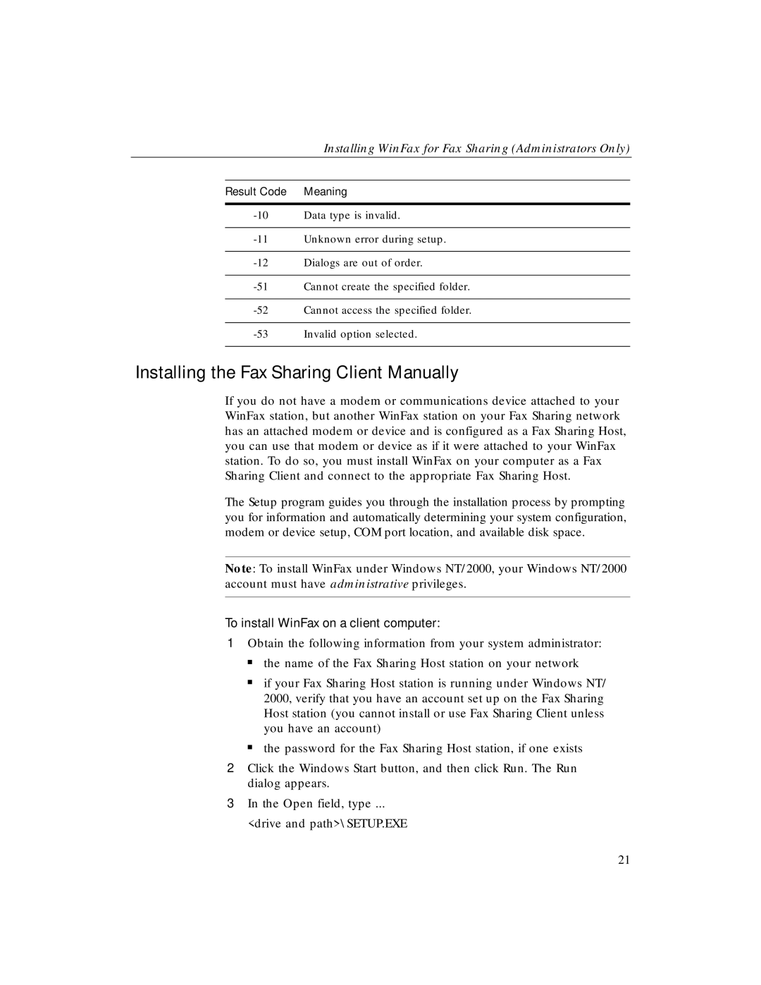 Xerox manual Installing the Fax Sharing Client Manually 