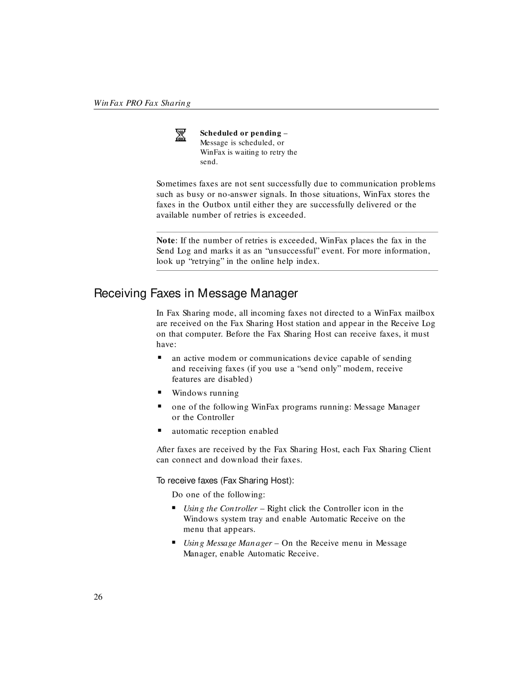 Xerox Fax Sharing manual Receiving Faxes in Message Manager 