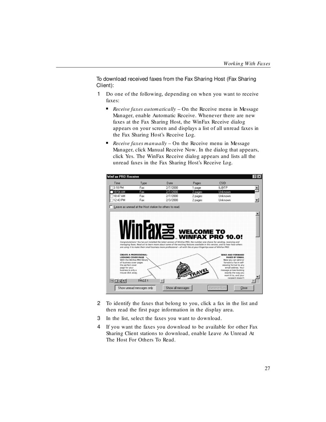 Xerox Fax Sharing manual Working With Faxes 