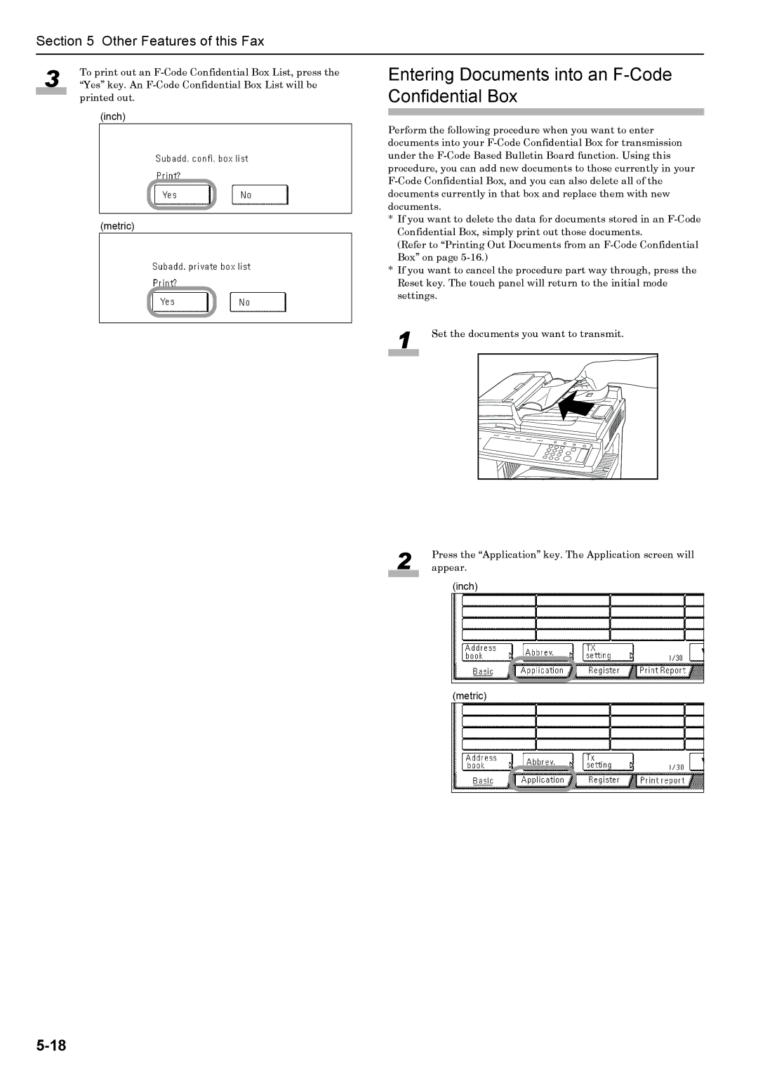 Xerox FAX System (J) manual Entering Documents into an F-Code Confidential Box 