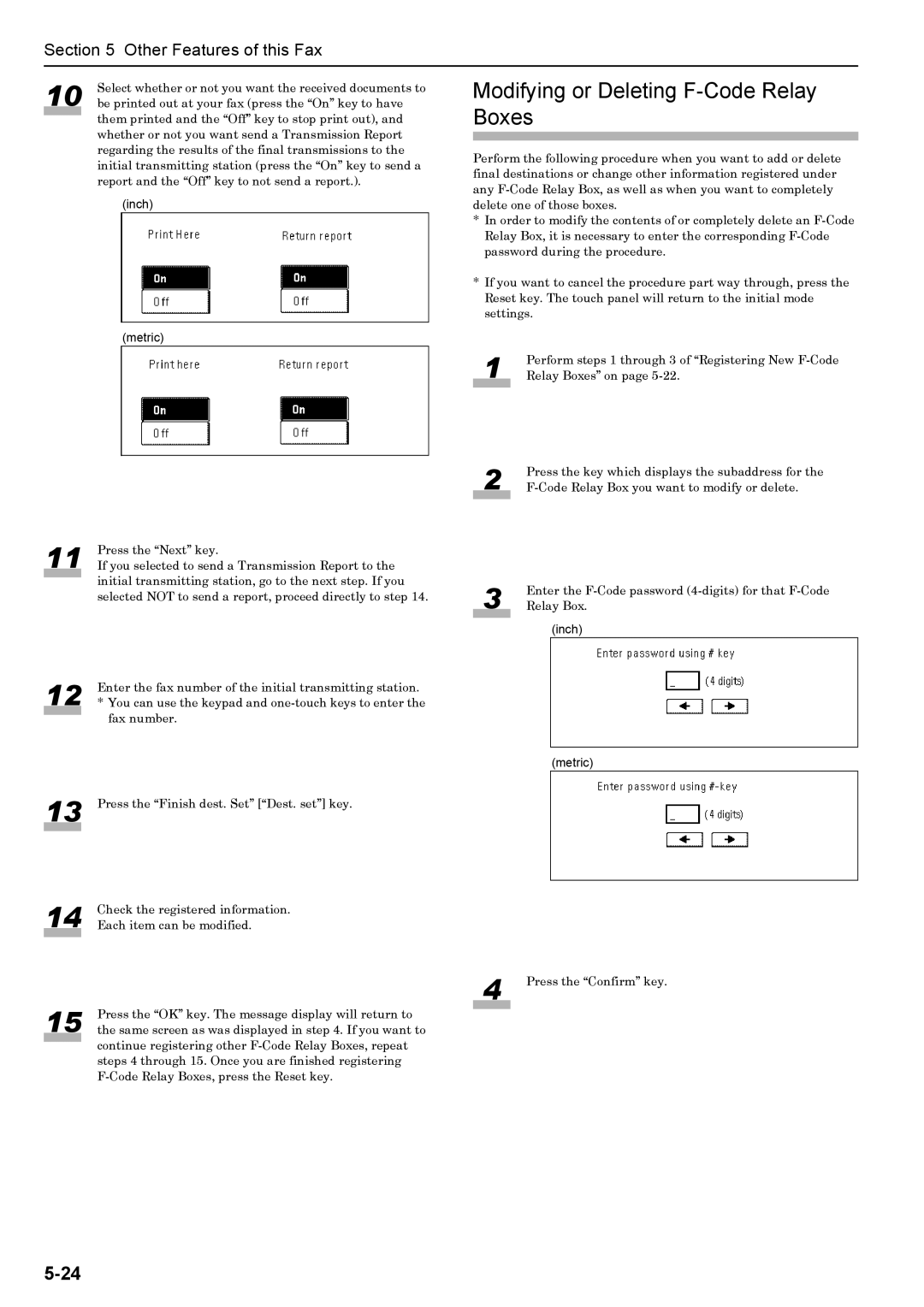 Xerox FAX System (J) manual Modifying or Deleting F-Code Relay Boxes 