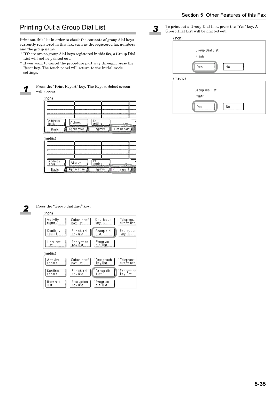 Xerox FAX System (J) manual Printing Out a Group Dial List 