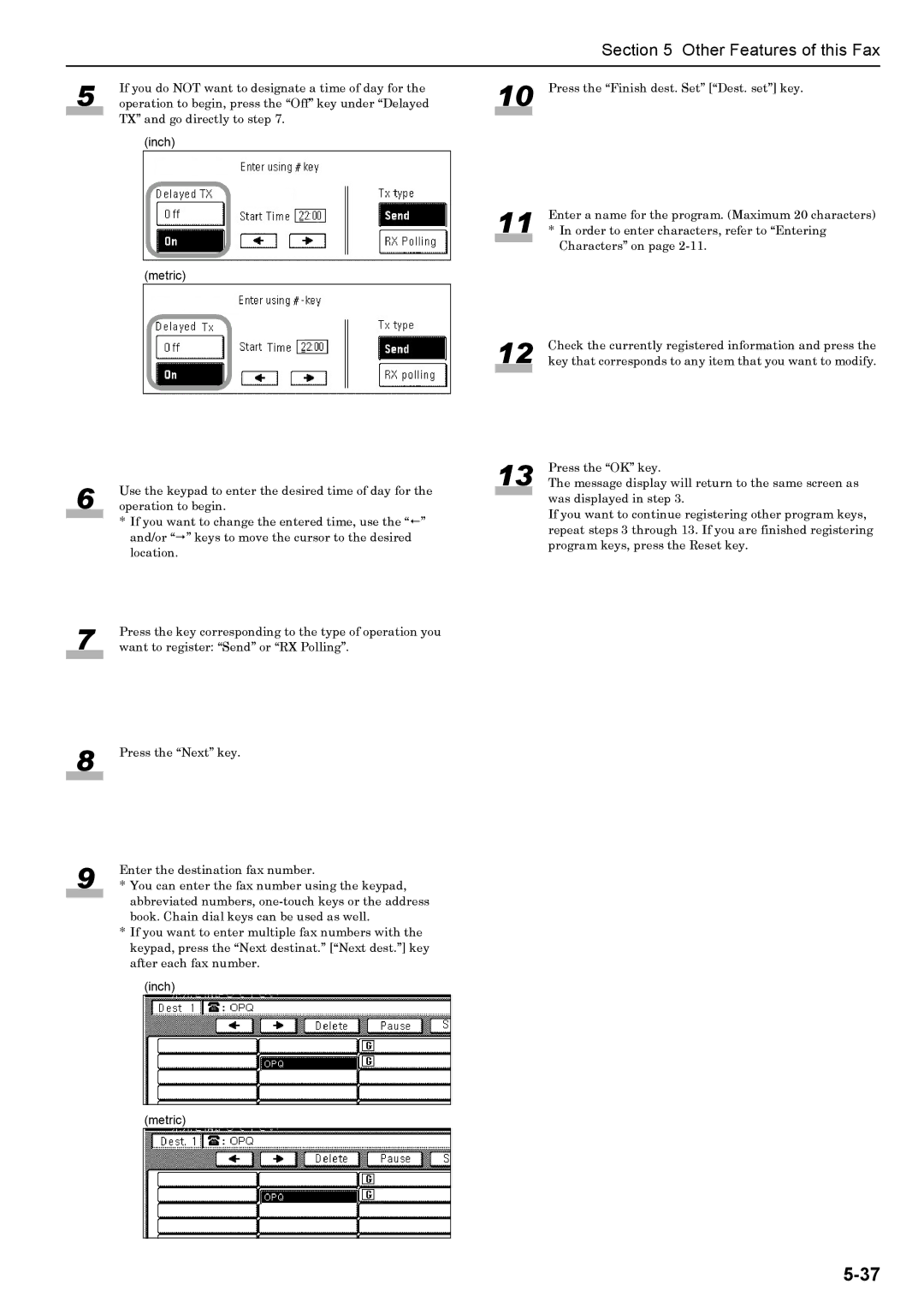 Xerox FAX System (J) manual If you do not want to designate a time of day for 