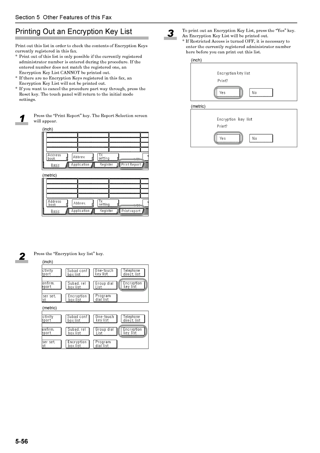 Xerox FAX System (J) manual Printing Out an Encryption Key List 