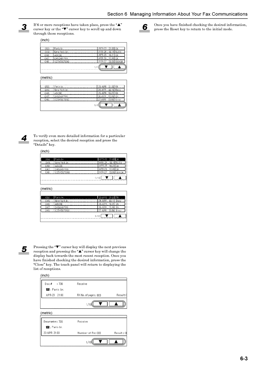 Xerox FAX System (J) manual Reception, select the desired reception and press 