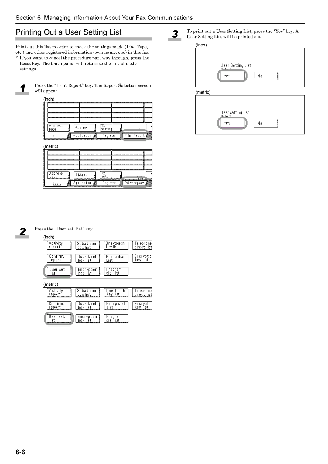 Xerox FAX System (J) manual Printing Out a User Setting List 