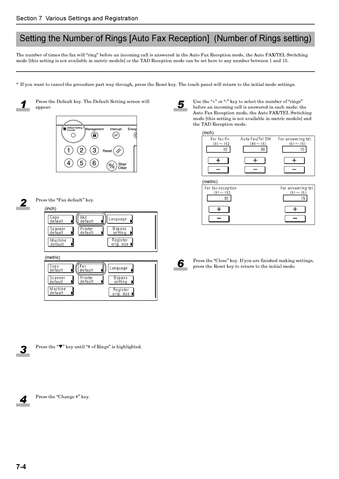 Xerox FAX System (J) manual Various Settings and Registration 