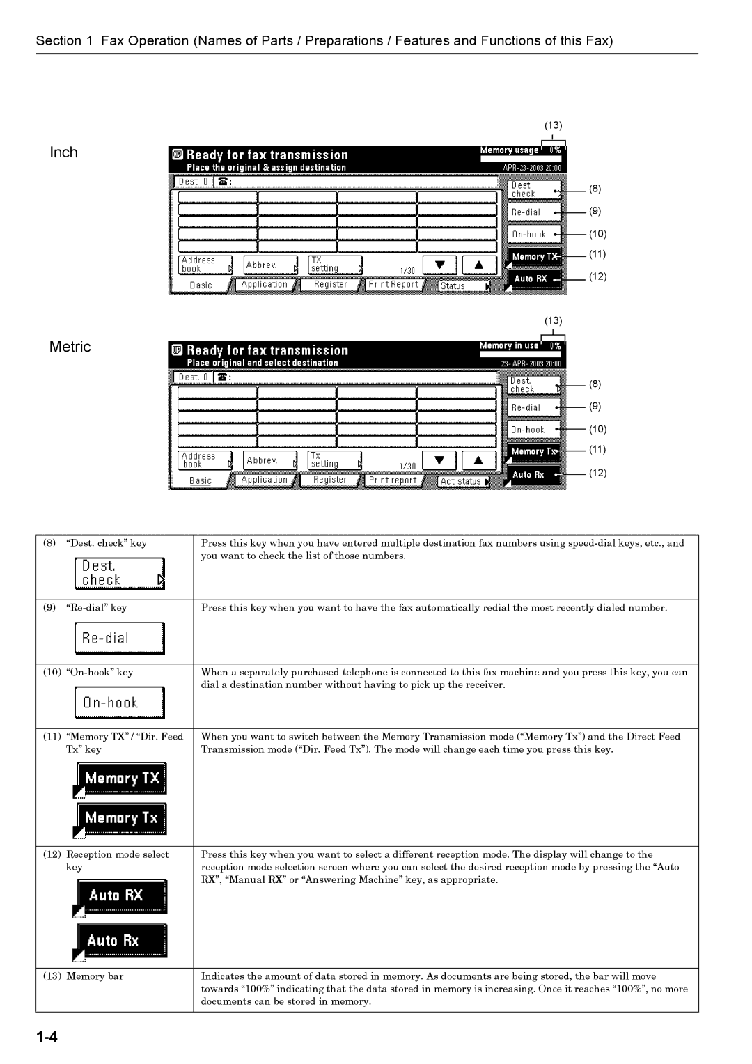 Xerox FAX System (J) manual Inch Metric 