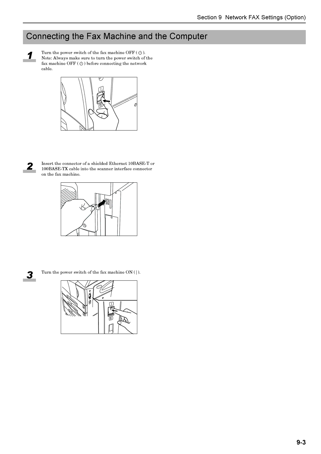 Xerox FAX System (J) manual Connecting the Fax Machine and the Computer 