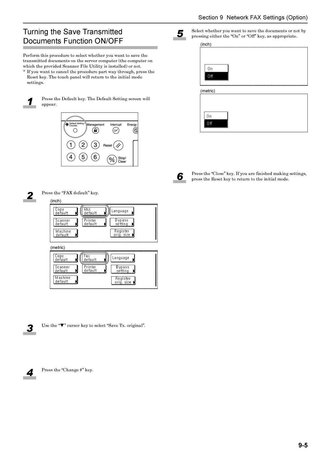 Xerox FAX System (J) manual Turning the Save Transmitted Documents Function ON/OFF 