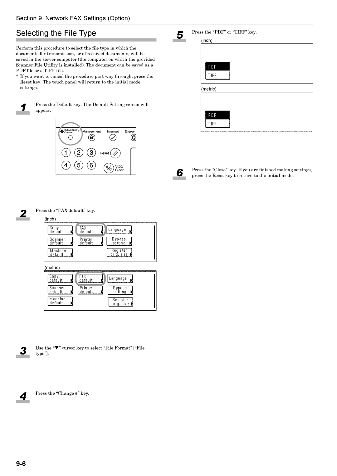 Xerox FAX System (J) manual Selecting the File Type 