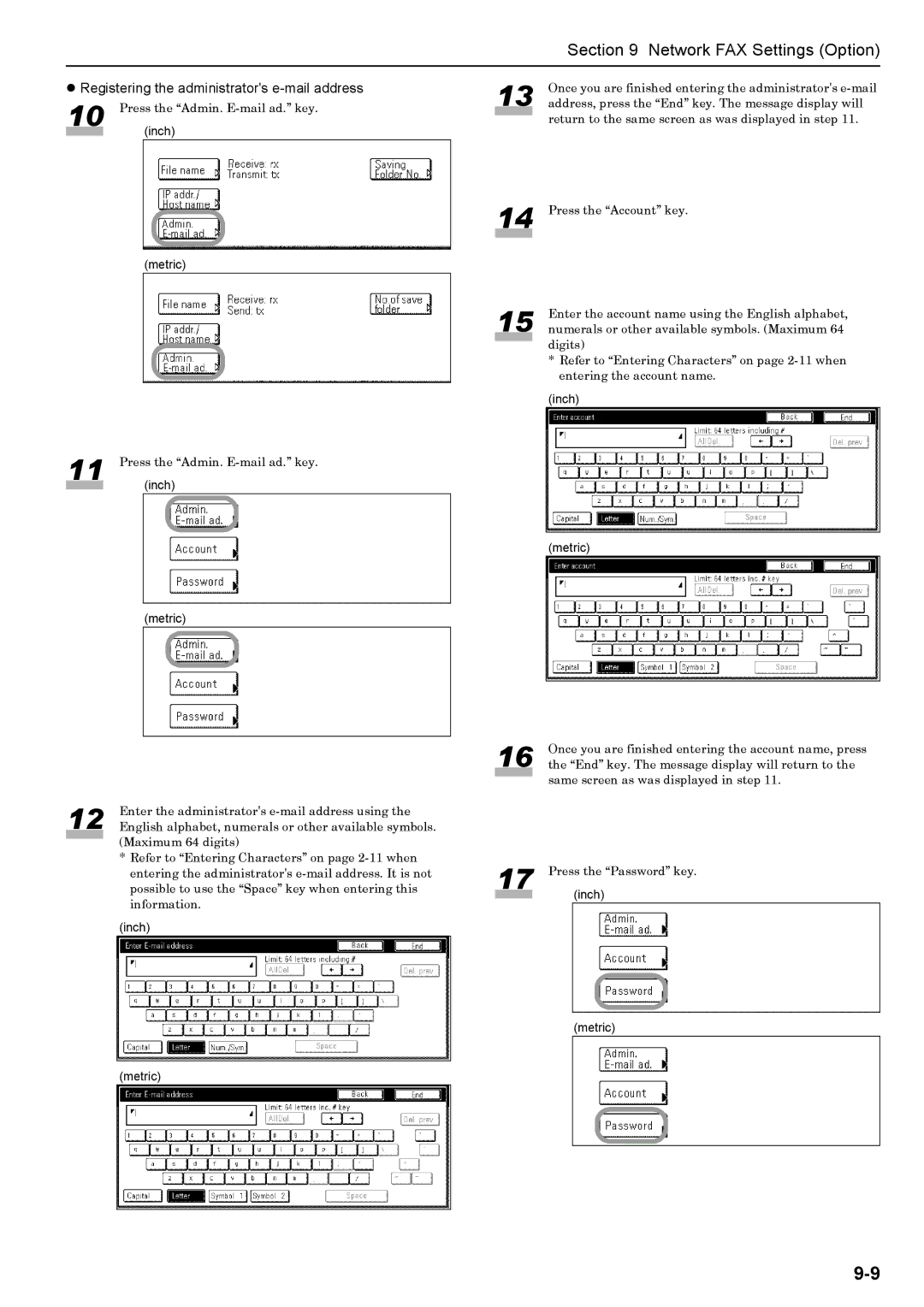 Xerox FAX System (J) manual Registering the administrators e-mail address 