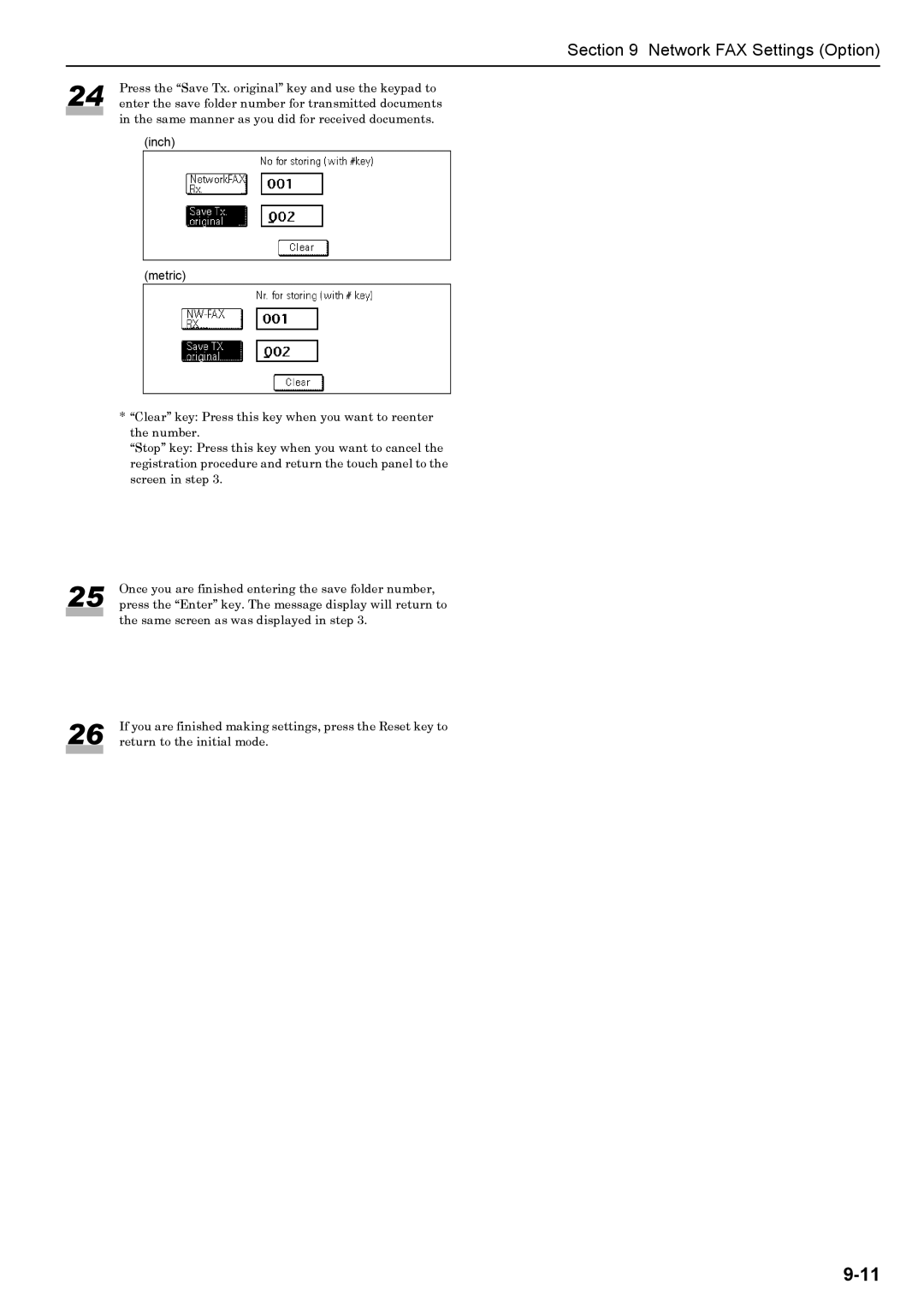 Xerox FAX System (J) manual Press the Save Tx. original key and use the keypad to 