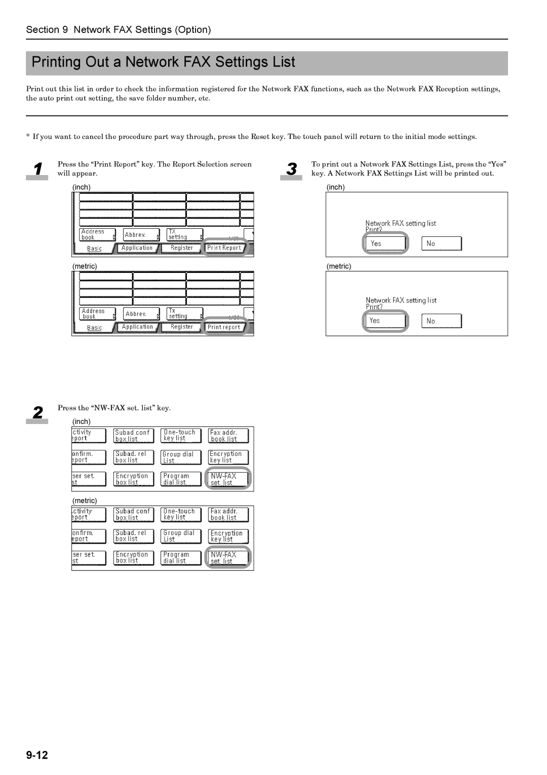 Xerox FAX System (J) manual Printing Out a Network FAX Settings List 