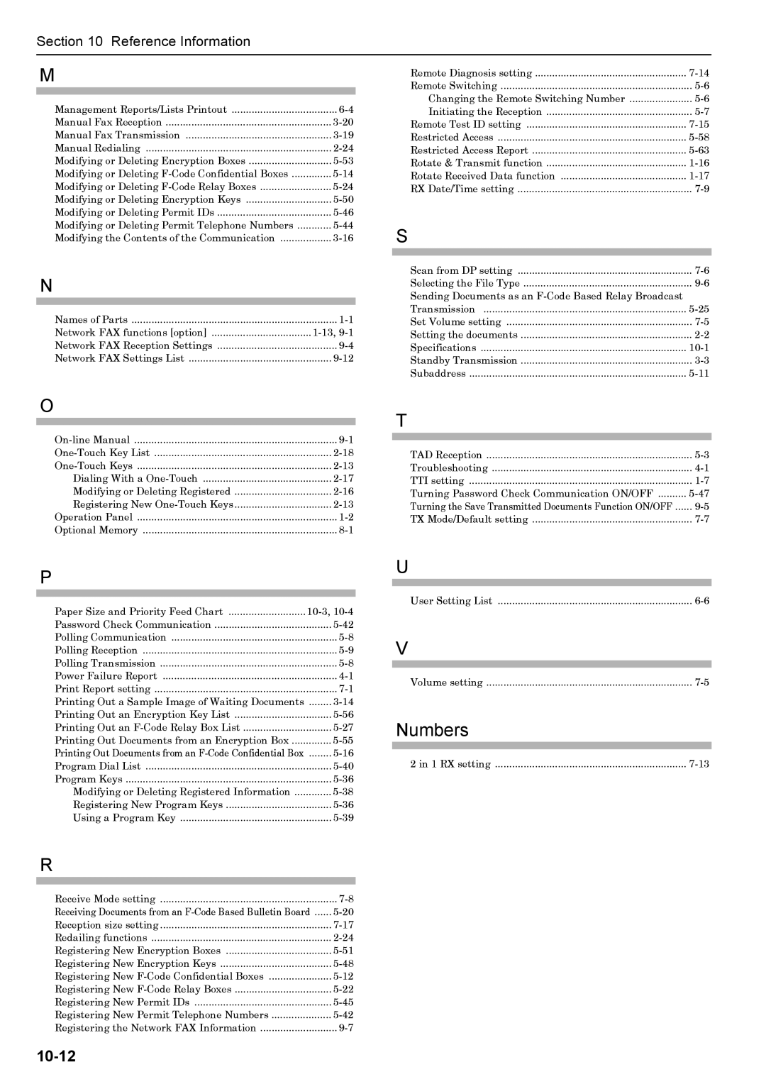 Xerox FAX System (J) manual Numbers, Paper Size and Priority Feed Chart 