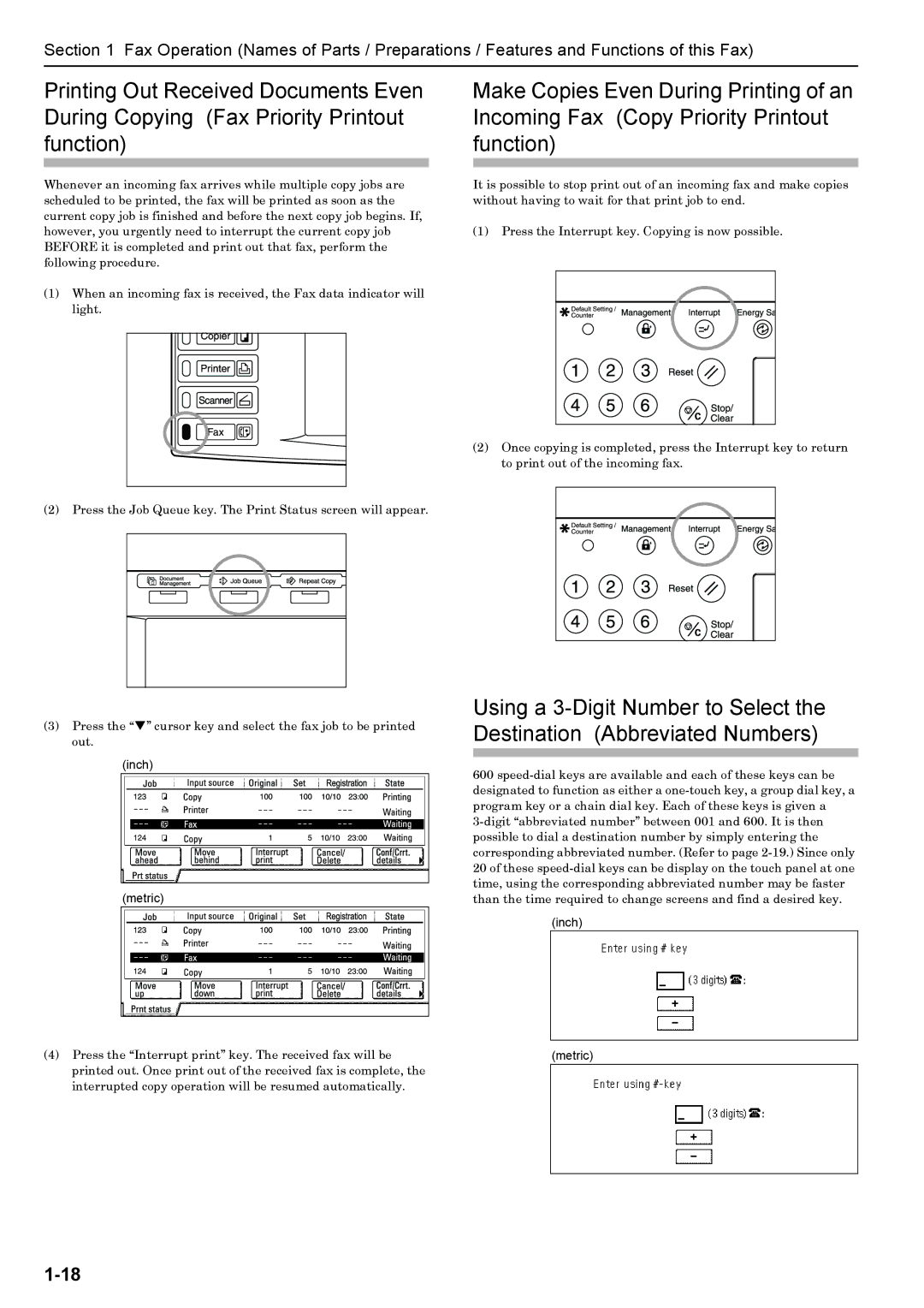 Xerox FAX System (J) manual Inch Metric 