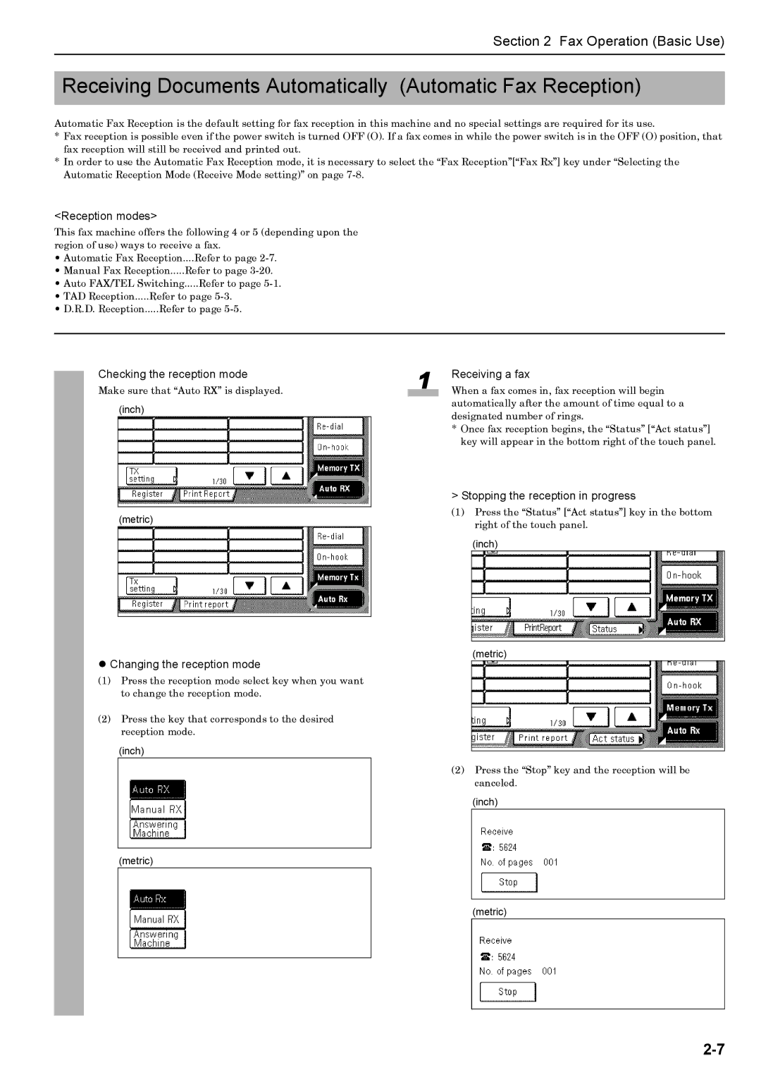 Xerox FAX System (J) manual Receiving Documents Automatically Automatic Fax Reception 