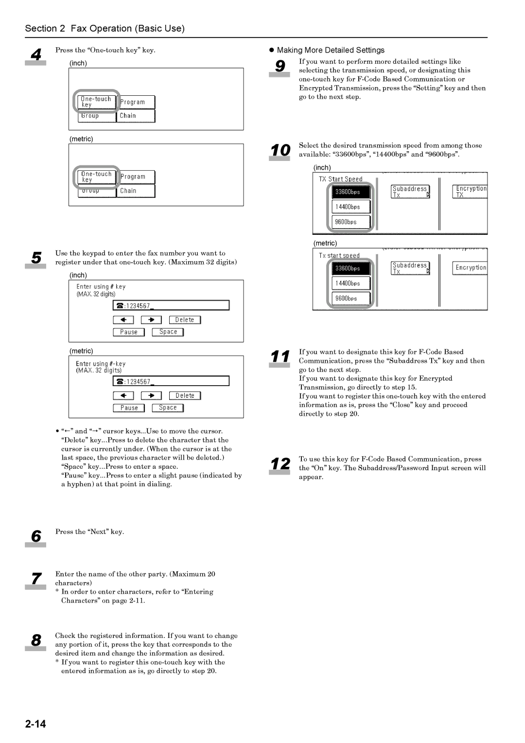 Xerox FAX System (J) manual Making More Detailed Settings 