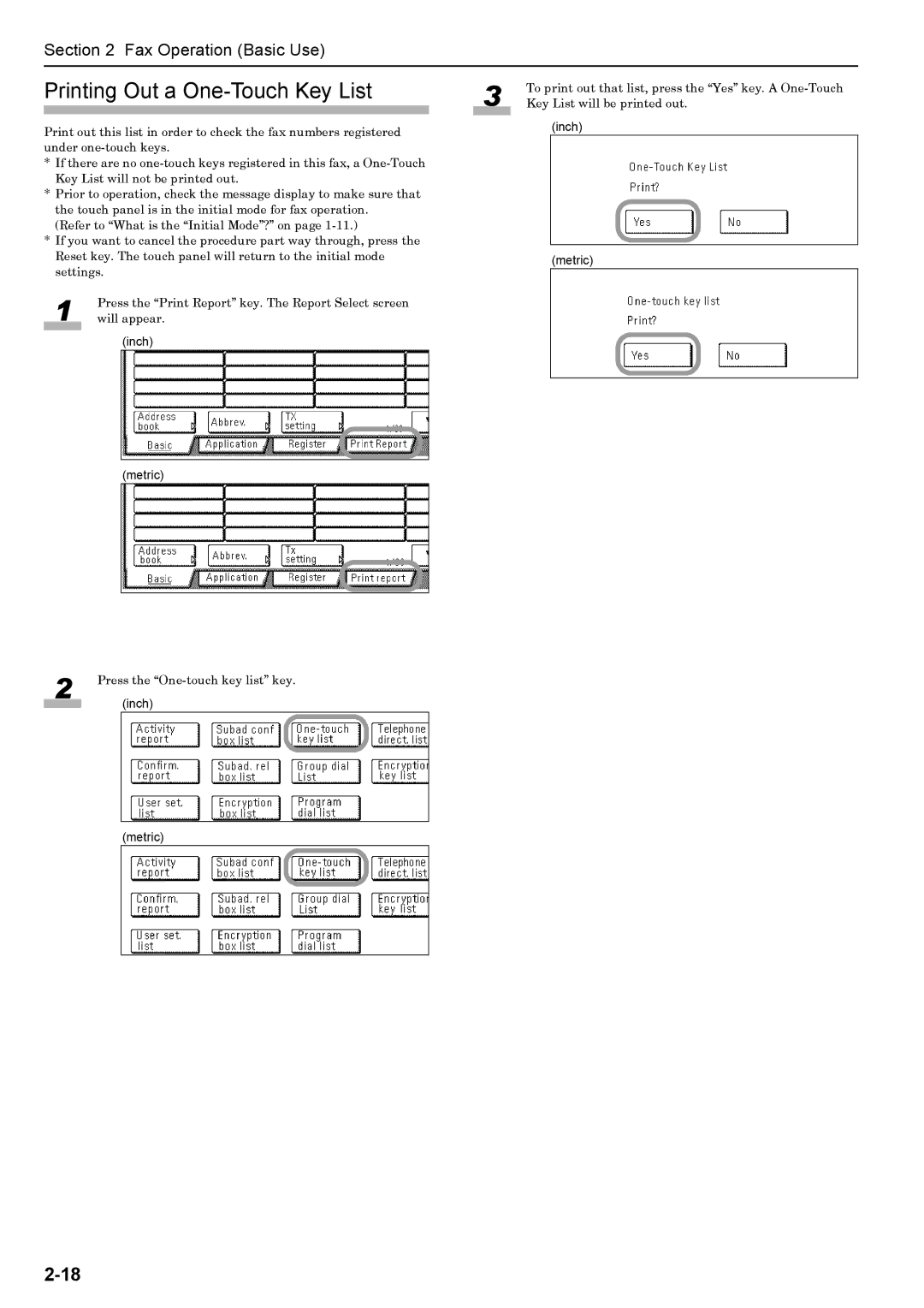 Xerox FAX System (J) manual Printing Out a One-Touch Key List 